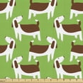 thumbnail image 1 of Dogs Fabric by the Yard Upholstery, Cartoon Puppies in Brown and White Colors Playful Pet Friends, Decorative Fabric for DIY and Home Accents, 3 Yards, Apple Green Brown by Ambesonne, 1 of 4