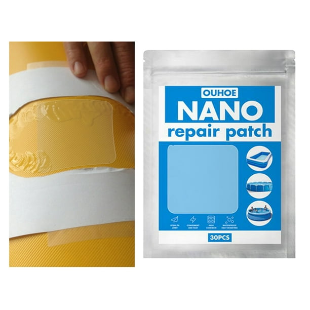 Cinta de reparación de tiendas, s de reparación de piscinas inflables transparentes, Kit de reparación de perforaciones inflables para tienda de 30 piezas Macarena Parche de reparación de piscina