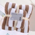 thumbnail image 5 of PATLOLLAV Bath Towels,Oversized Bathroom Towels,Coffee White Stripe Towels Soft Towel Set 1 Bath Towels1 Hand Towels Soft Premium Microfiber Bath Towel Set Absorbent Towel,12x22inch,30x47inch, 5 of 5