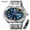 Silver+blue, variant on SKMEI Watch for Men, Round Quartz Watch with Date Display, Stainless Steel Band