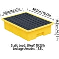 thumbnail image 2 of Modular Spill Platform with Drain, Anti Slip Detachable Leakproof Oil Barrel Tray, Plastic Containment Pallet for Factory Garage Stack Paint Bucket (Color : Yellow, Size : 33.5x33.5x5.5cm), 2 of 8