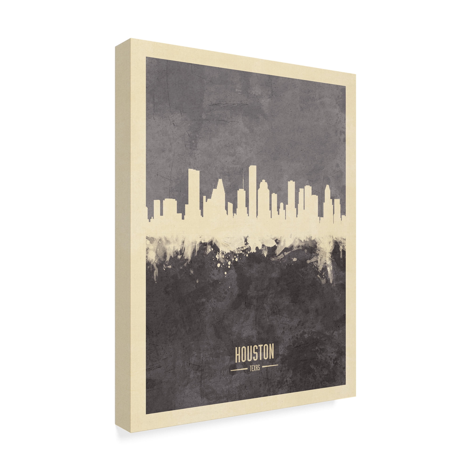 Trademark Fine Art 'Houston Texas Skyline Gray' Canvas Art by Michael Tompsett
