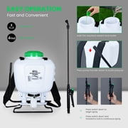 REALWORK 4-Gallon Backpack Sprayer with Padded Shoulder Strap for Pests & Weeds, Watering Garden, and Spraying Plants, in Translucent White