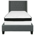 thumbnail image 5 of Flash Furniture Riverdale Twin Size Tufted Upholstered Platform Bed in Dark Gray Fabric with Memory Foam Mattress, 5 of 5