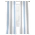 thumbnail image 2 of Light Blue Grey Stripe Semi Sheer Curtains 84 Inch Length 2 Panels Set, Modern Farmhouse Vertical Striped Sheer Kitchen Curtain Privacy Voile Window Curtain for Living Room Bedroom Rod Pocket Drapes, 2 of 7