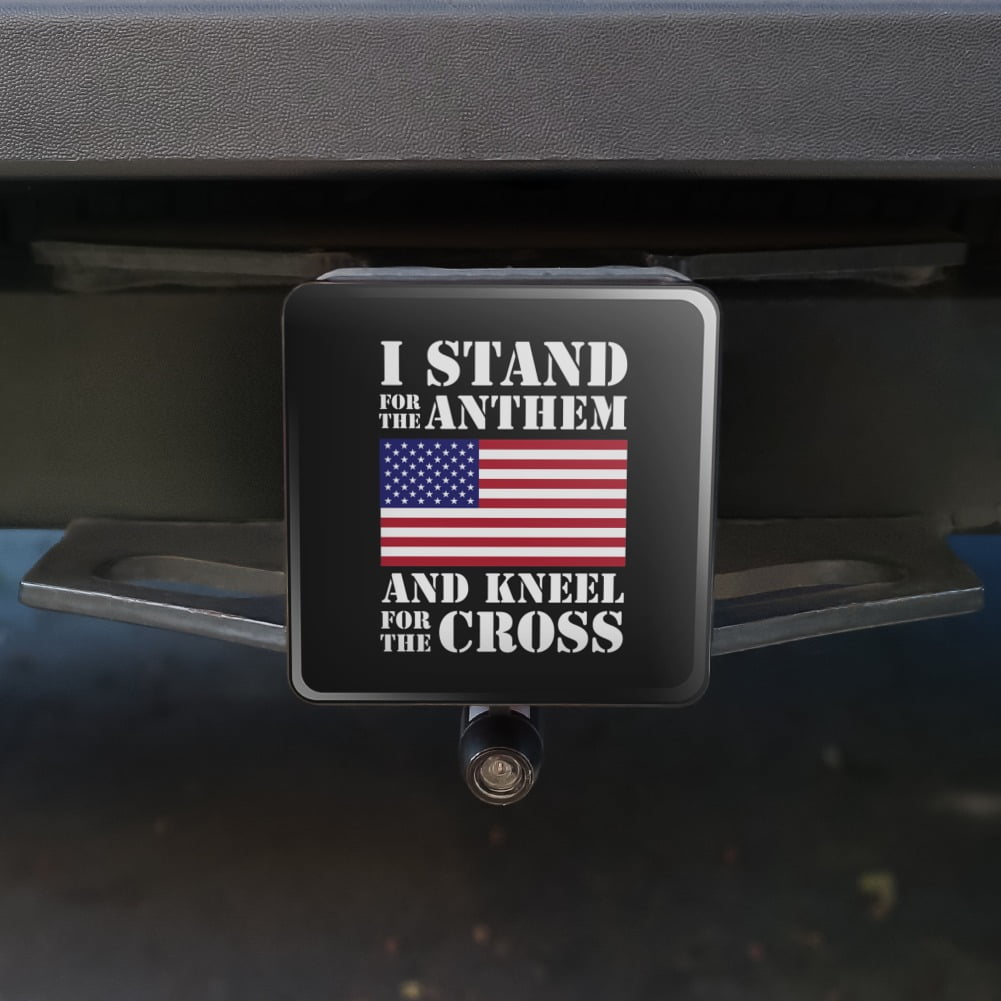 I Stand For The Flag Kneel Cross USA American Flag Patriotic Tow Trailer Hitch Cover Plug Insert 2