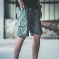thumbnail image 5 of Thousandth Streetwear Cargo Shorts Men Vintage Elastic Waist Everyday Shorts Drawstring Casual Work Shorts Breathable Fashion Summer Shorts for Men, 5 of 8