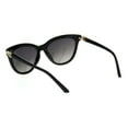 thumbnail image 4 of Womens Large Rhinestone Jewel Hinge Oversize Cat Eye Sunglasses Black Gold Smoke, 4 of 4