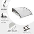 thumbnail image 4 of Gundir Awnings Eaves Canopy Rain Sun Protection for Door and Window Clear Board Gray Holder ABS Polycarbonate Aluminum 1 Pack 40x38 in, 4 of 8
