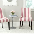 thumbnail image 5 of SAFAVIEH Lester Contemporary Polyester Linen Striped Dining Side Chair, Pink/White (Set of 2), 5 of 17