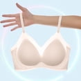 thumbnail image 5 of Zpanxa Womens Bras Wireless Seamless Push-up Padded Full Coverage with Adjustable Straps Breathable Everyday T-Shirt Bra Beige 42BC, 5 of 7
