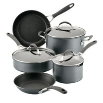 Circulon ScratchDefense 8 Piece Nonstick Induction Pots and Pans Set, Graphite