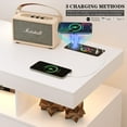 thumbnail image 3 of Sideboard Buffet Cabinet with Storage with 3 Drawers and 2 Doors, Auto-Sensor 20 Color Lights Console Table with Charging Station,Touch Control Console Coffee Bar Table for Kitchen,Dinning(White), 3 of 6