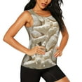 thumbnail image 2 of Xecao Starfish and Sea Shells print women's scoop neck, loose-fit workout tank tops for the gym., 2 of 9