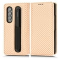 thumbnail image 2 of Luxury PU Leather Wallet For Galaxy Z Fold 3, Folio Premium Leather Phone Case with Kickstand Card Holder Magnetic Flip Shockproof Protective Cover for For Samsung Galaxy Z Fold 3, Beige, 2 of 6