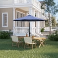 thumbnail image 6 of 10FT Patio Umbrella with Solar Lights, Outdoor Market Table Umbrella, 40 LED, Alloy Steel Frame, 8 Ribs, Tilt Crank, UV Resistant, Waterproof, Garden, Deck, Pool, Backyard, Navy Blue, 6 of 7