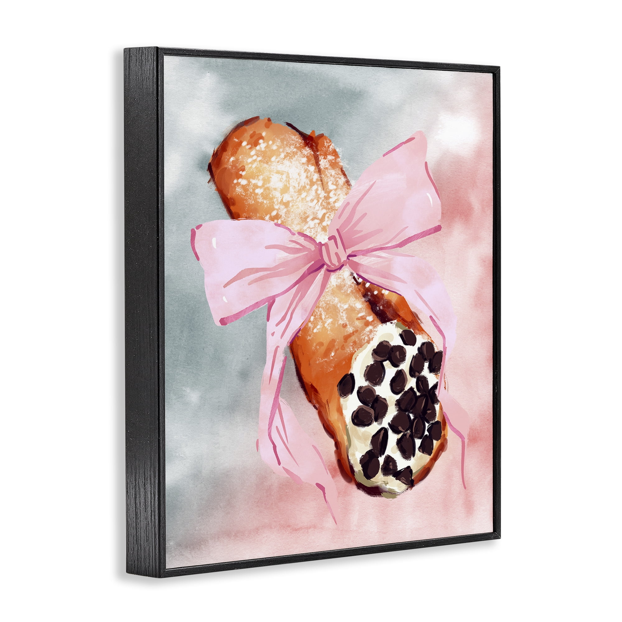 Stupell Industries Glam Cannoli Pastry Food & Beverage Painting Black Framed Art Print Wall Art, 16 x 20