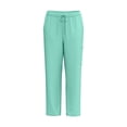 thumbnail image 3 of HAJWOH Womens Scrubs Sets Stretchy Nurse Uniform Short Sleeve V Neck Scrub & Yoga Jogger Pants Solid Color Scrubs Sets with Multi Pocket Mint Green XXL, 3 of 8
