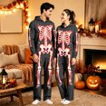 thumbnail image 3 of YUEHUA Holiday Sleepwear Jumpsuit, Unisex Skeleton Pattern One-Piece Pajamas, Soft & Warm for Layering, Perfect for Couple's Outings, 3 of 9