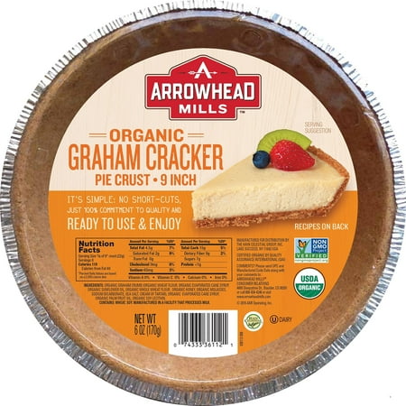 Arrowhead Mills Organic Graham Cracker Pie Crust, 9 Inch, 6 oz. (Pack of