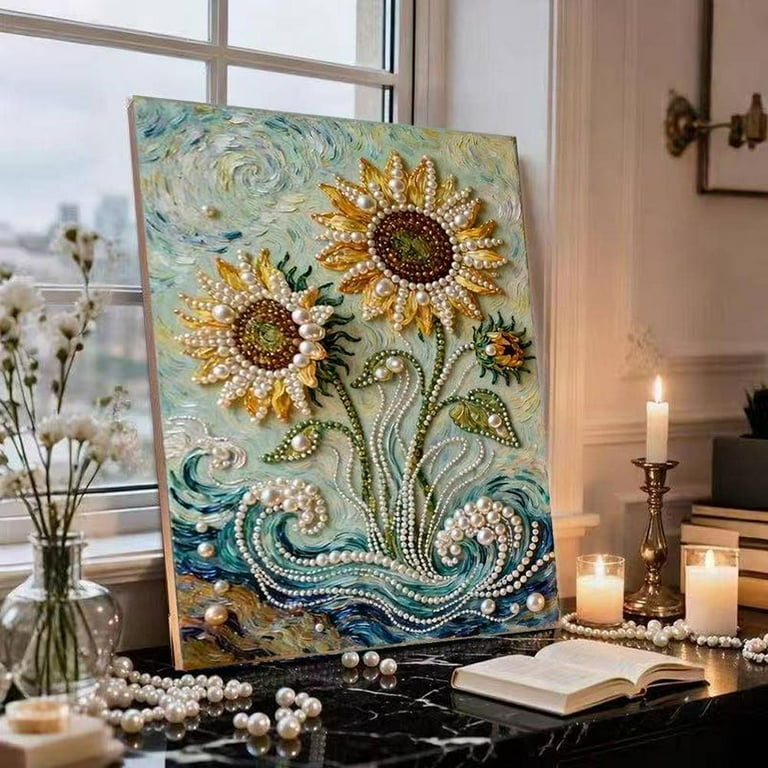 DIY Pearl Art Painting Kit - Framed with Full Tools for Home Decor