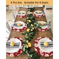 thumbnail image 4 of 13 Inch Round Placemats Set of 4, Funny Santa Claus Non Slip Heat Insulation PP Table Mats, Red Christmas Snowflake Xmas Tree Washable Place Mats for Kitchen Dining Party Table Decor, 4 of 7