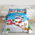 thumbnail image 2 of Feelyou Merry Christmas Child Queen Comforter Set, Skiing Santa Claus Bedding Sets, Cartoon Deer Animal Reversible Bedding Comforter Set, Breathable Home Decor, 3-Piece, 2 of 8