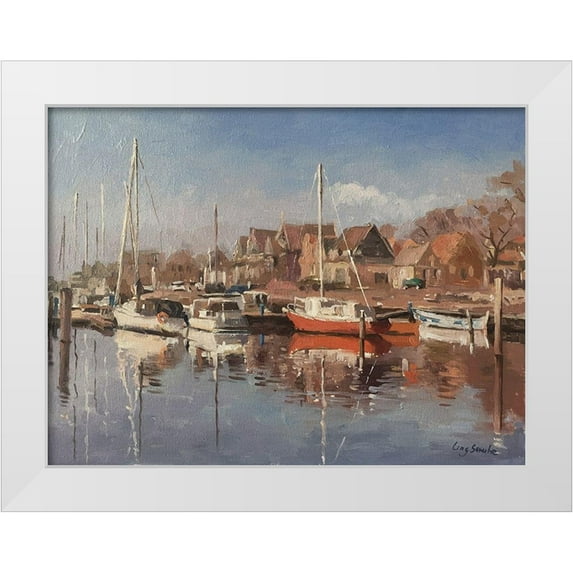 Strube, Ling 14x12 White Modern Wood Framed Museum Art Print Titled - Netherlands Landscape I