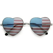 Patriotic American Flag Heart Shaped Sunglasses