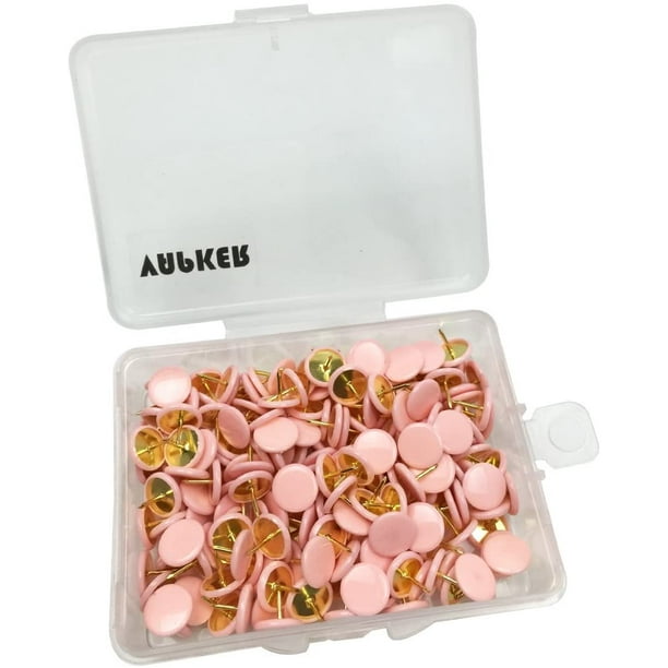 VAPKER 200 PCS Thumb Tacks Candy Pink Color Round Head Thumbtacks