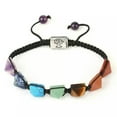 thumbnail image 4 of Natural Crystal Quartz 7 Chakra Stone Bracelets Braided Rope Adjustable Healing, 4 of 6