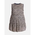 thumbnail image 5 of Terra & Sky Women's Plus Sleeveless Button Front Tiered Cotton Mini Dress, Sizes 0X-5X, 5 of 5