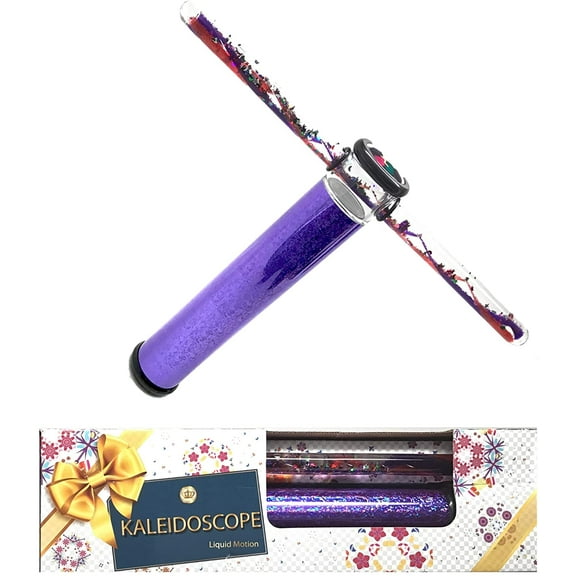 Glitter Wand Kaleidoscope. 9“ Liquid Motion Kaleidoscope. In a GIFT BOX(Purple)