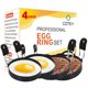 thumbnail image 2 of Juego de anillos para huevos COTEY, tamaño grande, 9 cm, acero inoxidable antiadherente, 4 unidades, 2 of 5