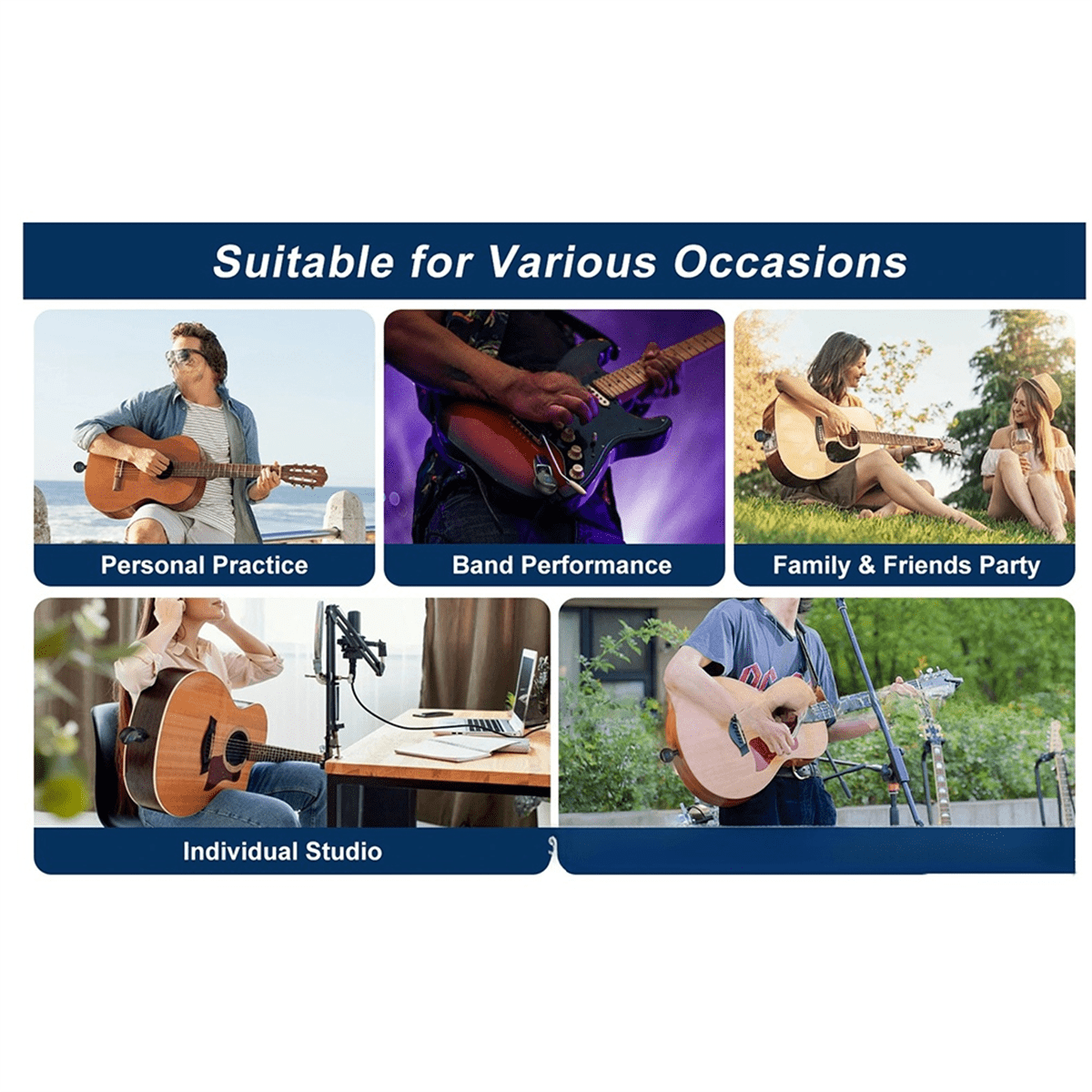 2-in-1 2.4GHz Wireless Guitar System 48KHz Audio Wireless Guitar Transmitter Receiver Electric Guitar Bass Amplifier,1 * Receiver 2 * Transmitter 1 * Data cable,Black