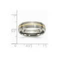 thumbnail image 6 of 14K Two-Tone Titanium Ring Band Wedding Yellow Gold Ridged, 6 of 6