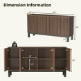 thumbnail image 6 of Yeahumalia Large Sideboard Buffet Cabinet with Storage, Mid Century Modern Accent Credenza with 4 Fluted Doors for Living Room, Kitchen, Entryway, Hallway - Oak, 6 of 8
