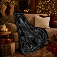 thumbnail image 3 of Moon Priestess with Herbs and Candle Altar, Gothic Botanical Style for Witchy Art Lovers, Lunar Ritual Scene and Halloween Gift, Cozy Flannel Blanket, Home Decor, 3 of 9