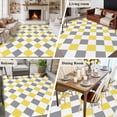thumbnail image 5 of Yellow Grey Plaid Area Rugs 8'x10', Washable Small Throw Rugs for Living Room Patio, Modern Geometric Minimalist Checkered Indoor Outdoor Rug Non-Slip Low Pile Carpet Runner Reversible Floor Mats, 5 of 8