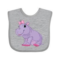Inktastic Cute Purple Hippo Girls Baby Bib