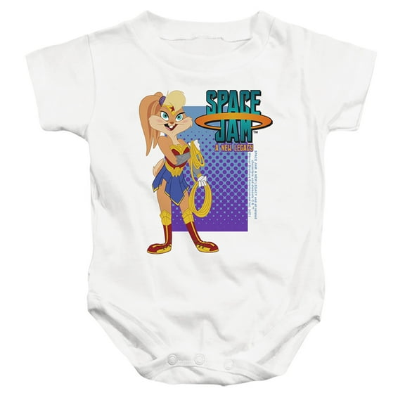 Space Jam 2 Lola Wonder Woman Unisex Infant Snap Suit for Baby (12 Months) White