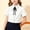 White, variant on Girls' Short-Sleeve Button-Down Shirt with Bow Tie, 1-18Y Kids Solid Color Preppy Style Collared Blouse, Casual & School Uniform Top for All Occasions Green 1 Years