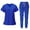 Blue, variant on Women's Scrubs Set Nurse Work Clothing Nursing Uniform for Beauty Salon White M