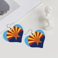 thumbnail image 6 of Fashion Art Leather Earrings For Women Arizona Flag Logo Double-Sided Heart Dangle Drop Earrings, 6 of 7