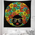 thumbnail image 1 of Retro Tapestry, Abstract Woman Portrait Hair Style with Colorful Flowers Sunglasses Lips Graphic, Fabric Wall Hanging Decor for Bedroom Living Room Dorm, 5 Sizes, Multicolor, by Ambesonne, 1 of 1