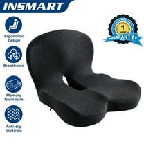 INSMART Ergonomic Seat Cushion with Lumbar Support - Gel Memory Foam Pillow for Office Chair, Car & Wheelchair, Dark Gray