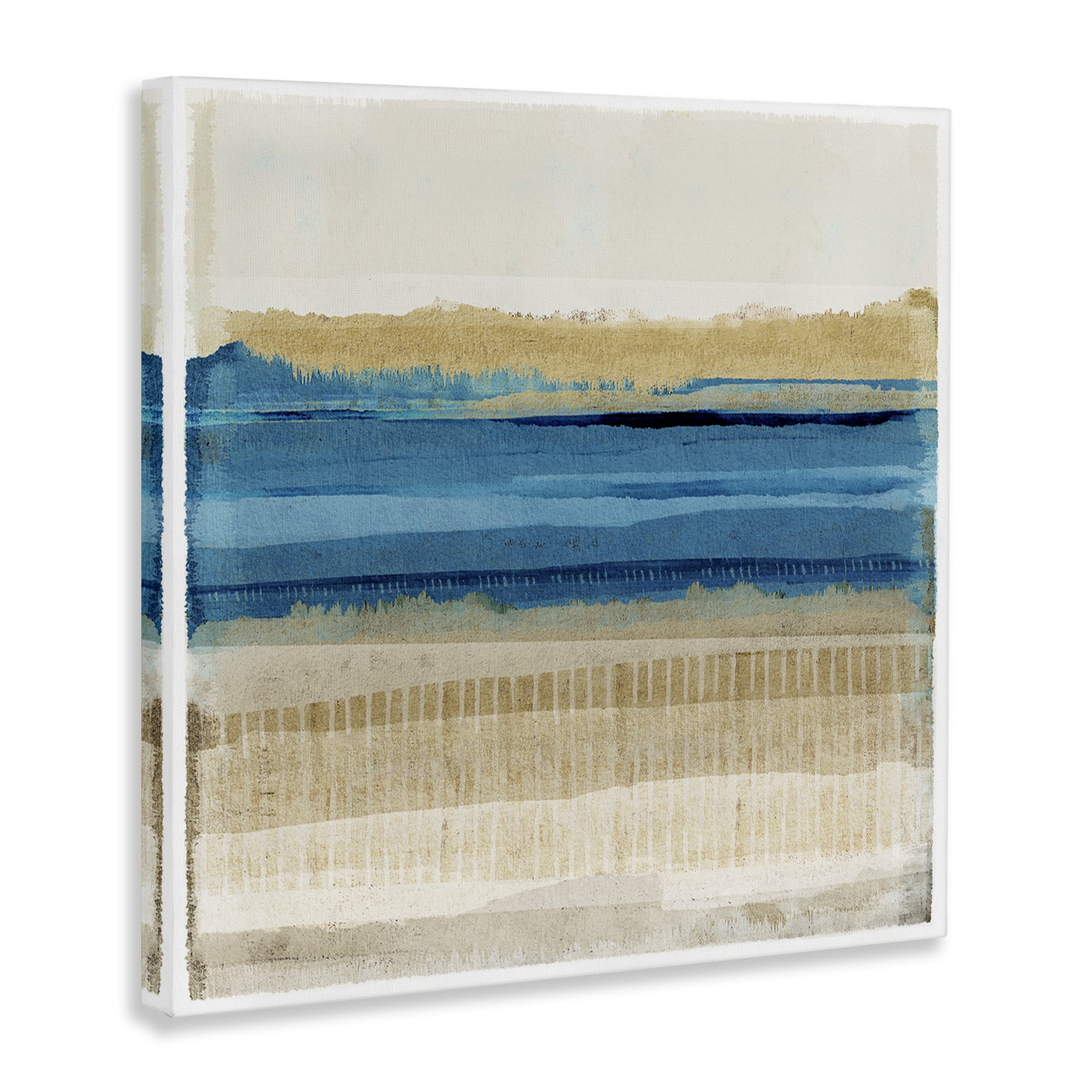 Stupell Industries Blue Daze Abstraction Abstract Painting Gallery Wrapped Canvas Art Print Wall Art, 17 x 17
