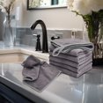 thumbnail image 4 of Microfiber Facial Cloths Fast Drying Washcloth 11.8inch x 11.8inch, Soft Microfiber Absorbent Grey Face Towel 6 Pack, 4 of 8