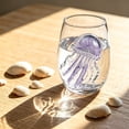 thumbnail image 2 of Artisanal Ocean Blue Glass Tumbler, 3D Wave Pattern Drinking Glass with Sculpted Texture, Handcrafted Borosilicate Cocktail Glass for Beverages, Coastal Home Decor, 2 of 4