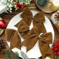 thumbnail image 3 of 12 Pcs Christmas Velvet Bows 6 Inch Rustic Wreath Gift Bows Vintage Xmas Velvet Ribbon Bow Ornaments for Christmas Farmhouse Tree Garland DIY Craft Wrapping Decorative(Brown), 3 of 14